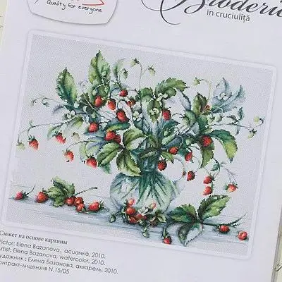 

Needlework,DIY Cross Stitch,Sets For Embroidery kits,11CT&14CT&16CT,Strawberries in glass jar