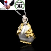 omhxzj wholesale personality fashion ol woman girl gift 3d underwear 925 sterling silver 18kt gold charm pendant necklace ch93