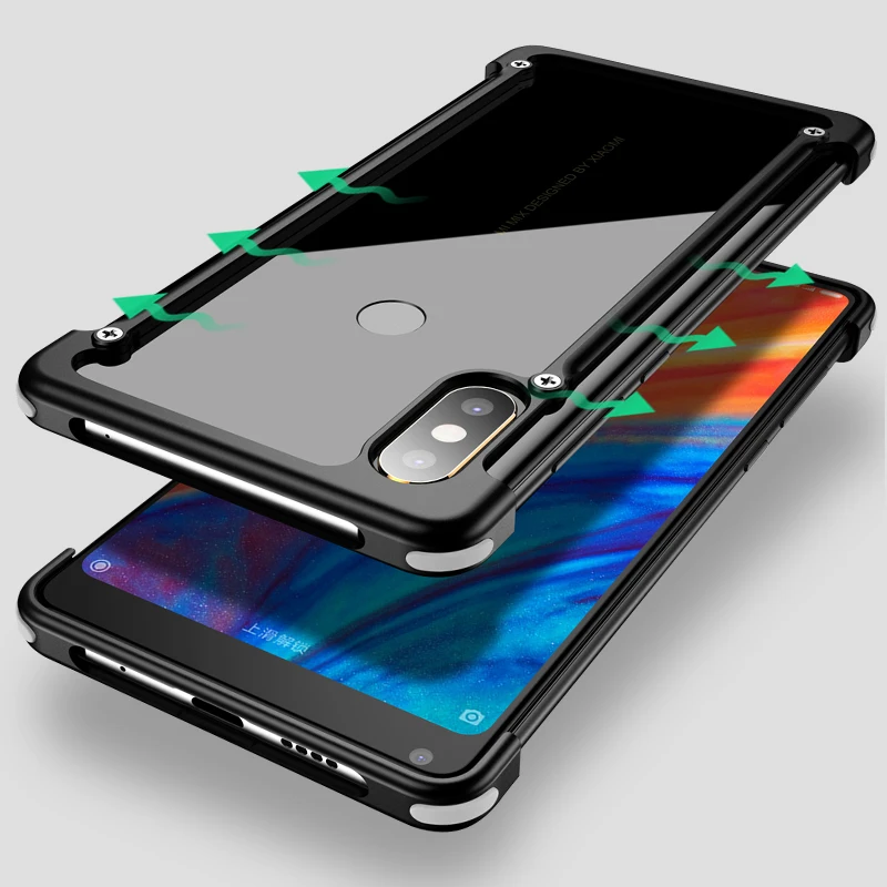 Роскошный чехол OATSBASF для xiaomi mi 8 металлический защитный подушка безопасности SE