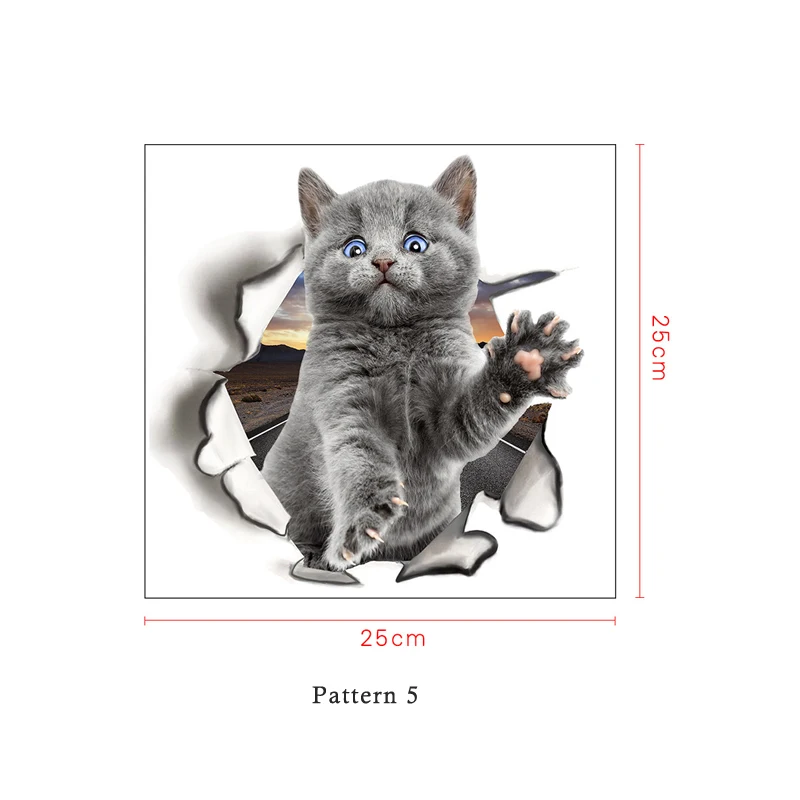

Милые кошки, собаки, 3D стикер на стену для гостиной, детской комнаты, украшения дома, художественные наклейки, настенная роспись, наклейки с котенком, щенком, обои