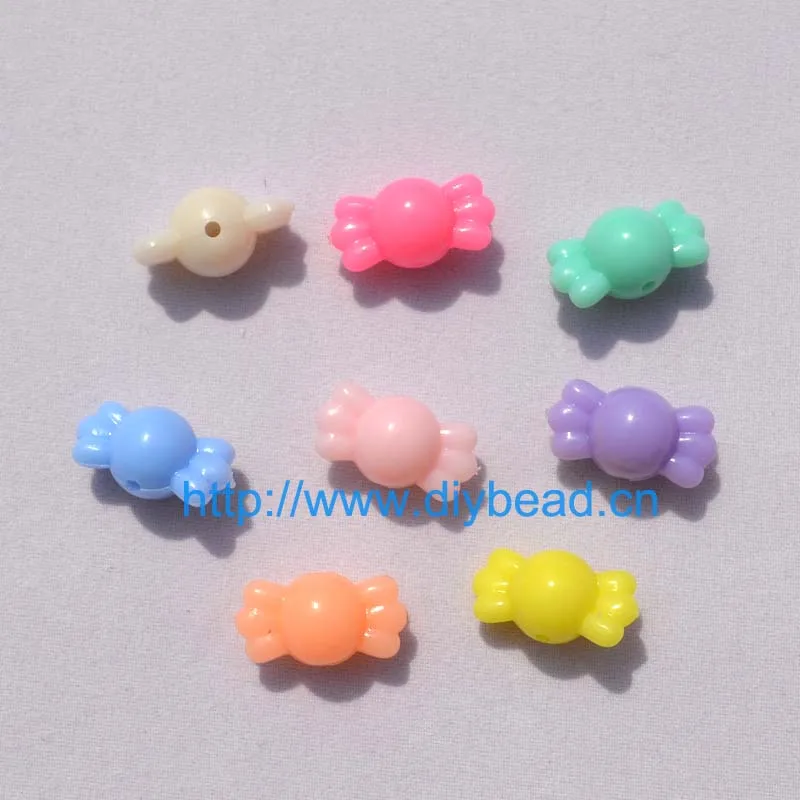 

50 pcs/lot DIY Children Bracelet Accessory Mix Color Acrylic Beads Necklace Department 16*9MM Cartoon Sugar jewelry Findings