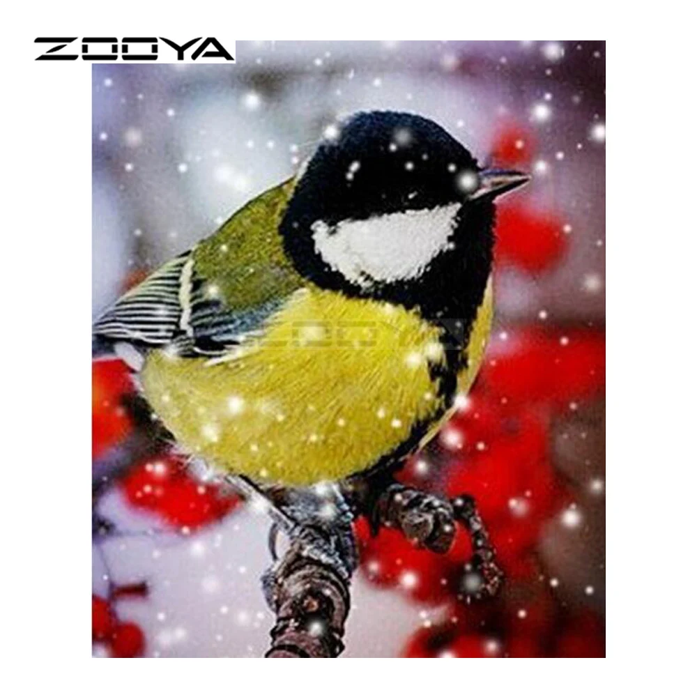 ZOOYA Алмазная вышивка 5D DIY картина животные прекрасная птица снег крестиком Стразы