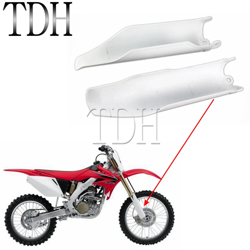 Для 1993- Honda Cr125 Cr250 Cr500 Crf250r Crf450r белый Cross Racing Передняя вилка Защитная вилка крышка CR CRF 125 250 450 500