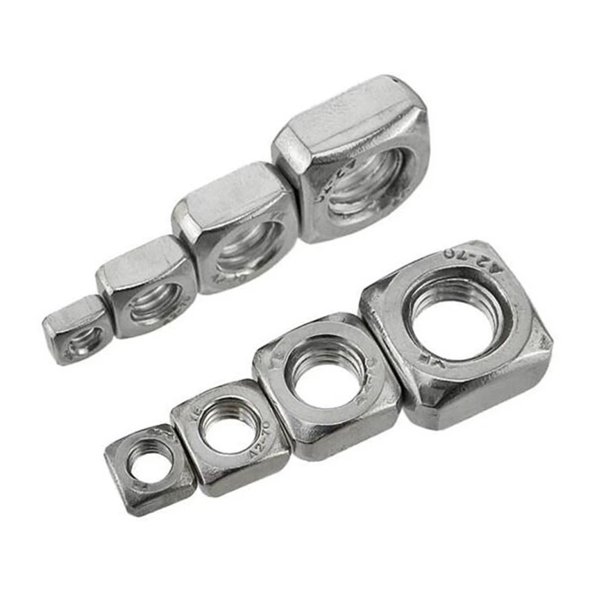 20Pcs DIN557 M3 M4 M5 M6 M8 304 Stainless Steel Square Nuts