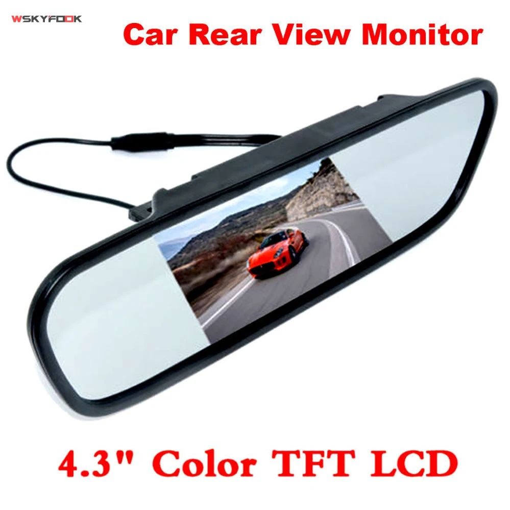 Mirror 4," TFT lcd 2 видео входа автомобиля зеркало заднего вида Мониторы с 4IR светодиодный номерной знак ЕС рамка заднего вида камера заднего вида - Название цвета: Mirror