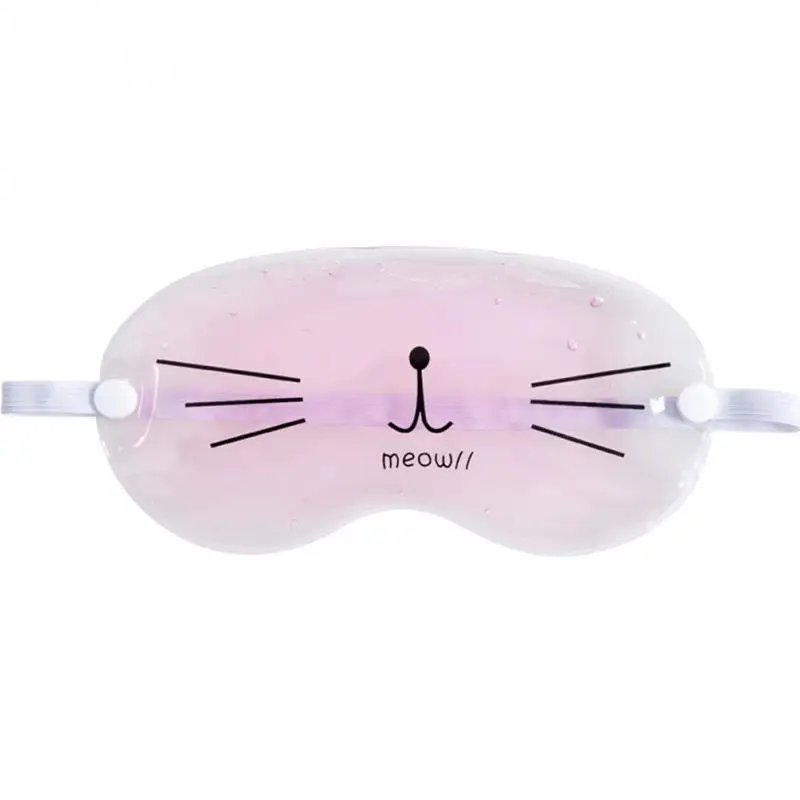 Прозрачная охлаждающая маска для сна глаз с милым мультяшным котом гелевая