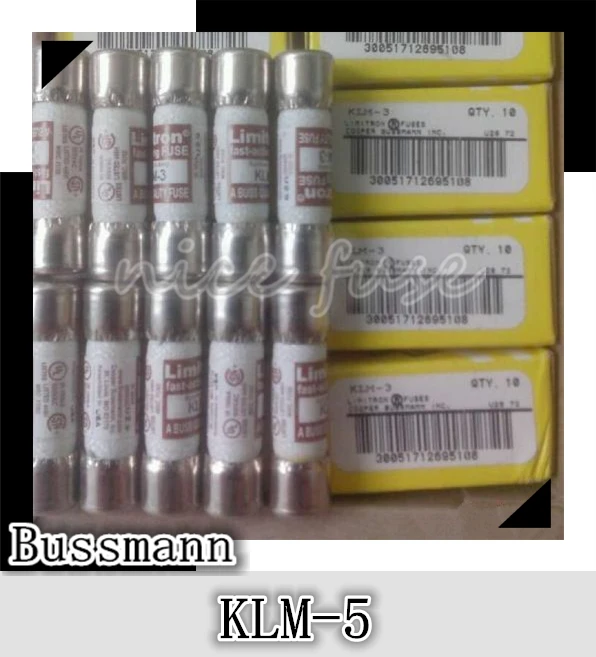 COOPER Bussmann быстро действующий импортный керамический предохранитель из США KLM-12 10*38