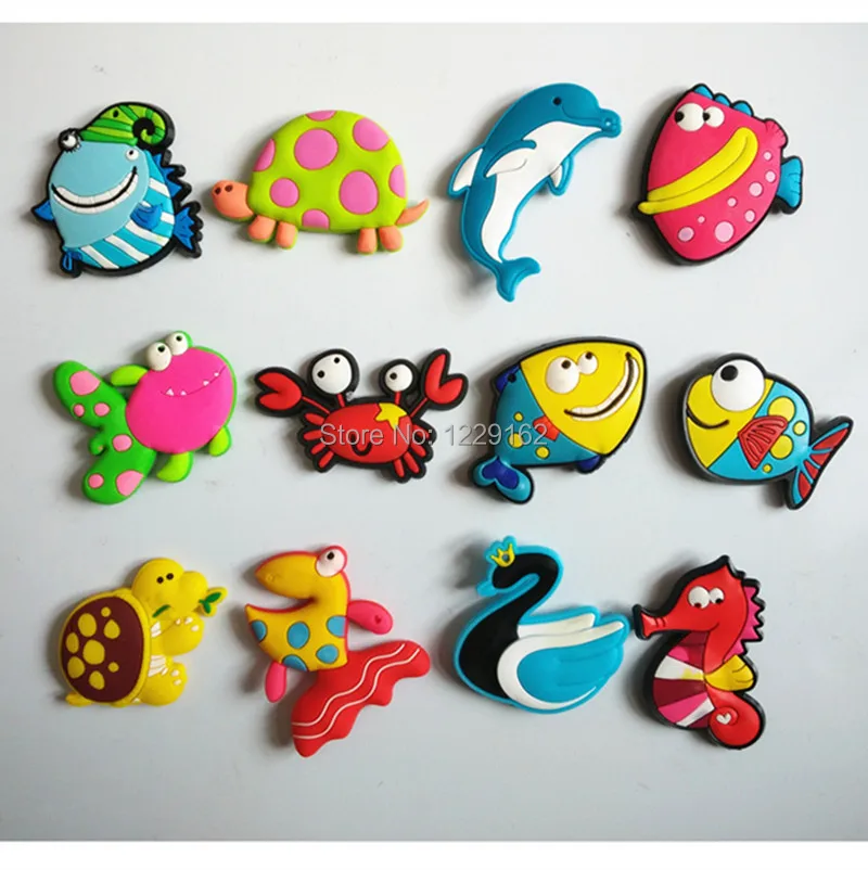 

Free shipping (8pcs/lot) Cute Cartoon Sea Animal fridge magnets Soft Silicon Gel Refrigerator Magnets Decoration/Kids gift