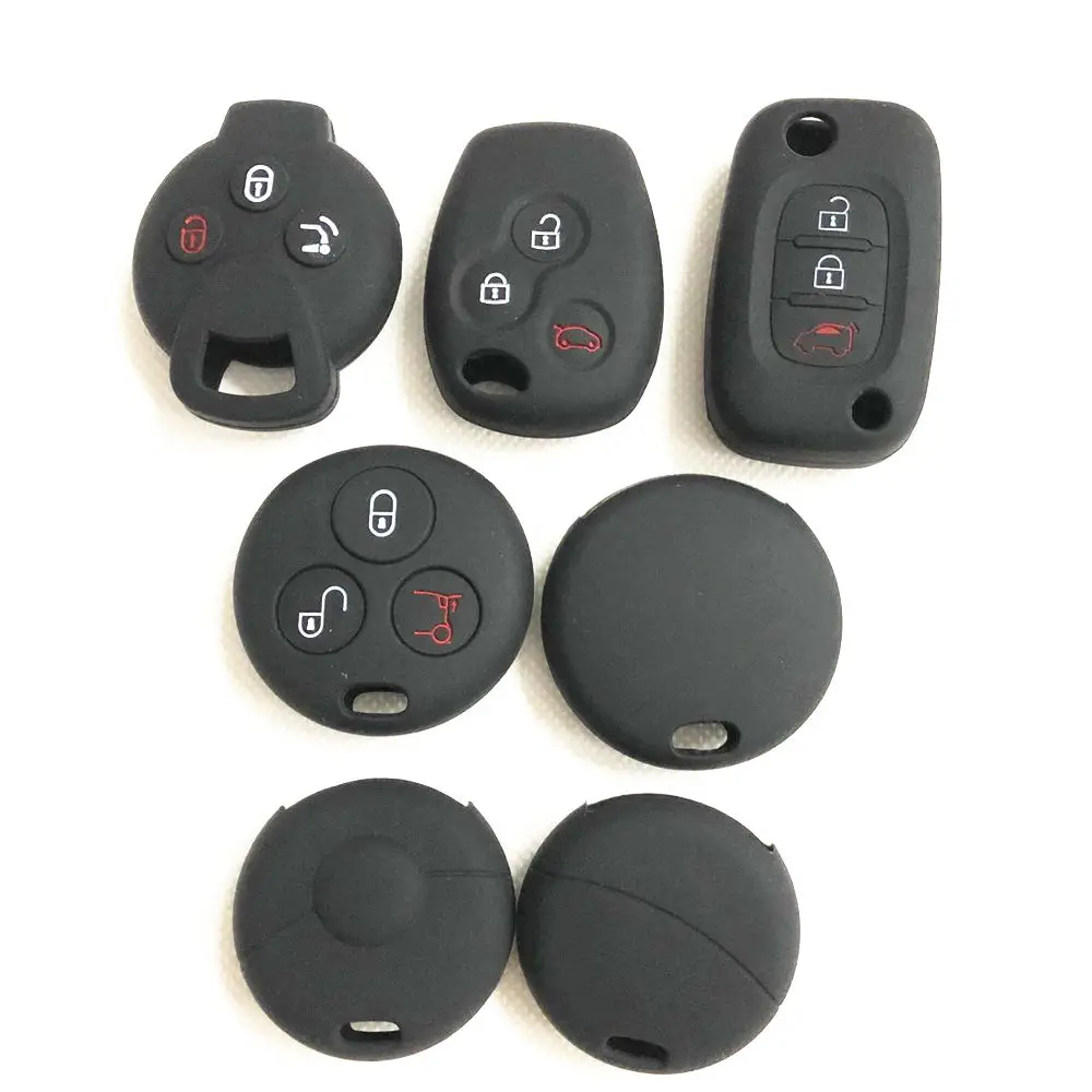 

Car Silicone Key Protect Bag Flip Key Shell Cover 3 Buttons For Mercedes Benz Smart Fortwo Forfour Key Case Auto Accessories