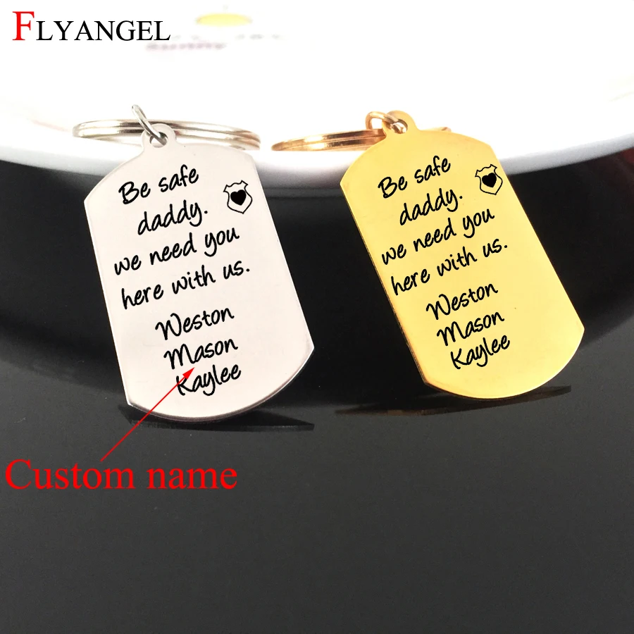 Персонализированные Имя Brother Sister Dog Tag полицейский значок брелок для отца с