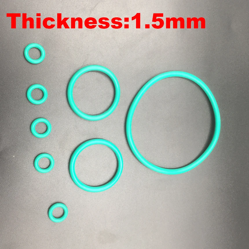 20pcs 33x1 5 33*1 34x1 34*1 35x1 35*1 (OD * толщина) зеленый Витон FKM фторкаучук уплотнительное