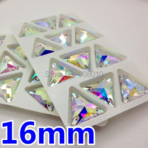 120 шт./кор. 16 мм с украшением в виде кристаллов прозрачный цвет 3270 Треугольники