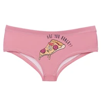 deanfire hungry pizza cartoon print panties underwear woman super soft kawaii lovely female push up briefs lingerie thong