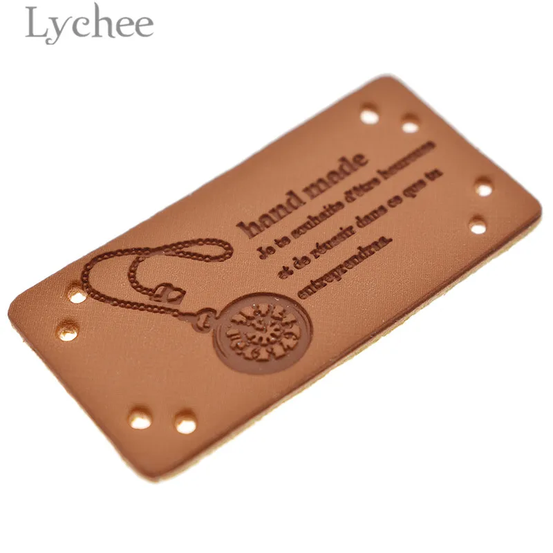Этикетки Lychee Life из искусственной кожи ручной работы 20 шт. кнопки ножницы узор