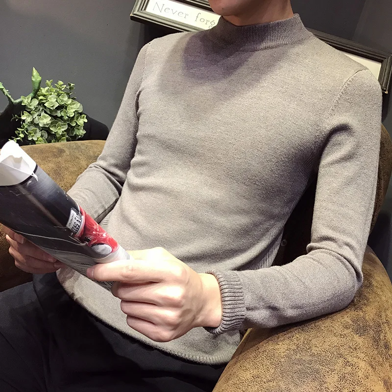 Однотонный свитер с высоким воротником на весну и осень 2019|Джемперы| |