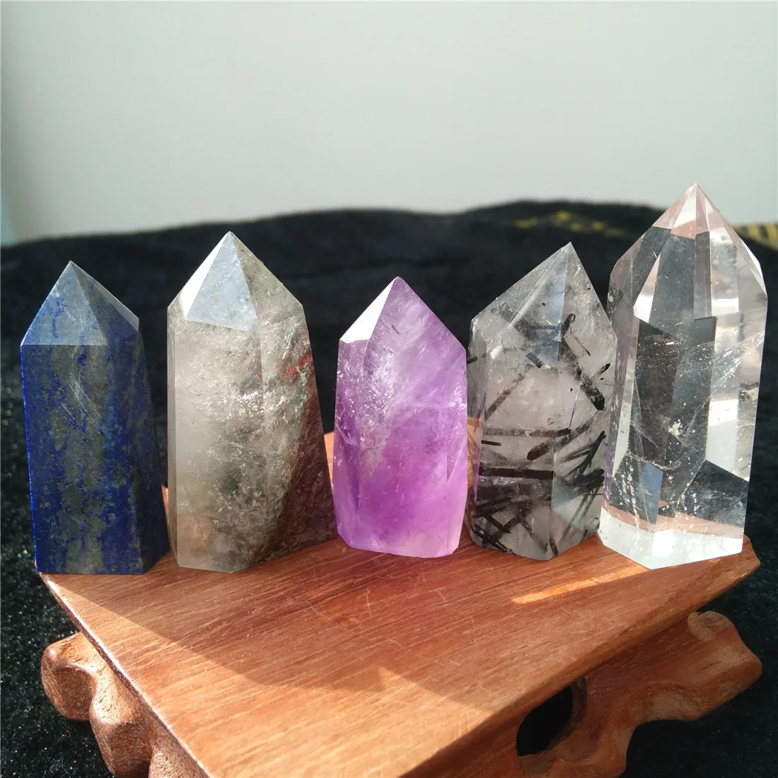 Аметист Турмалин цитрин призрак кристалл камни Кристаллы Wicca Cristal Pierre Naturelle