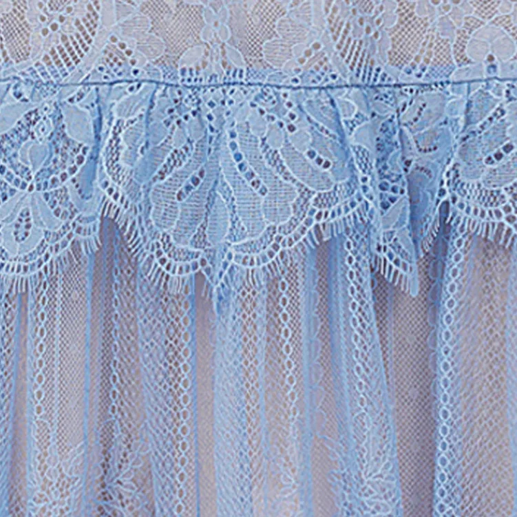 Платье для автопортретов Новинка 2017 дамское Летнее синее фиолетовое кружевное