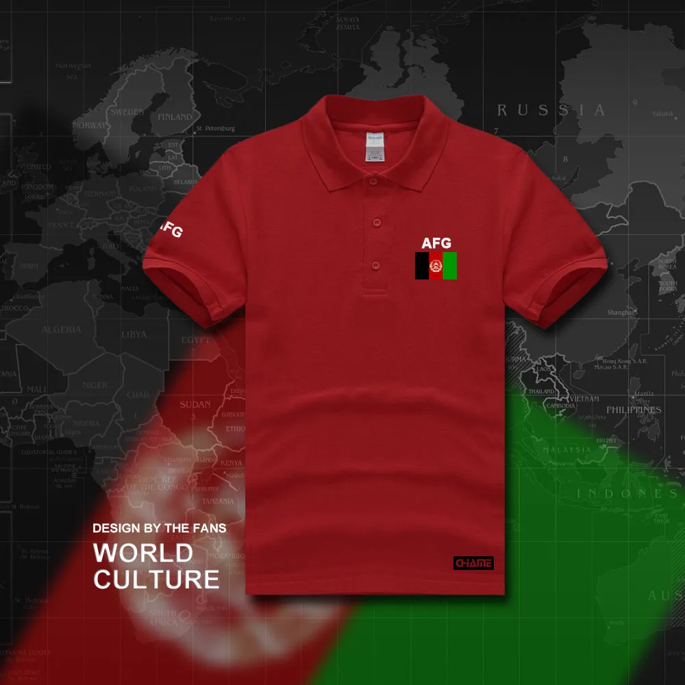 Afghan polo рубашки мужские с коротким рукавом белые бренды напечатаны для страны хлопок национальная команда флаг AFG ислам пашто