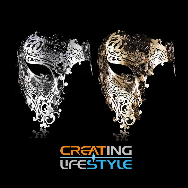 Бесплатная доставка серебро Черное золото 3 цвета Фантом лазерная резка маска