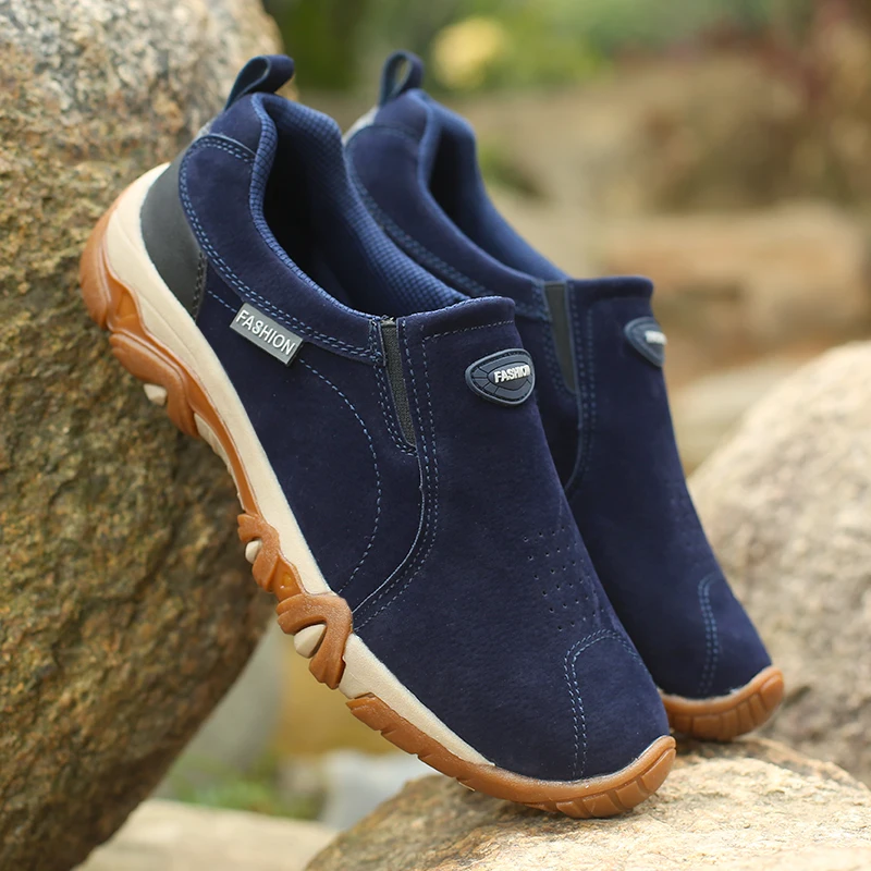 New High Quality Brand Men Shoes Genuine leather Loafers Casual Breathable Outdoor Non Slip Walking Sneakers | Обувь
