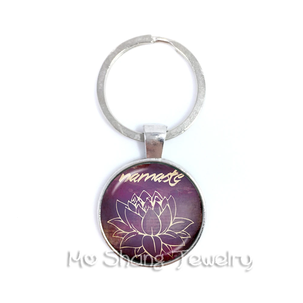 Модный брелок для ключей 2018 с изображением мандалы фото стеклянный кабошон