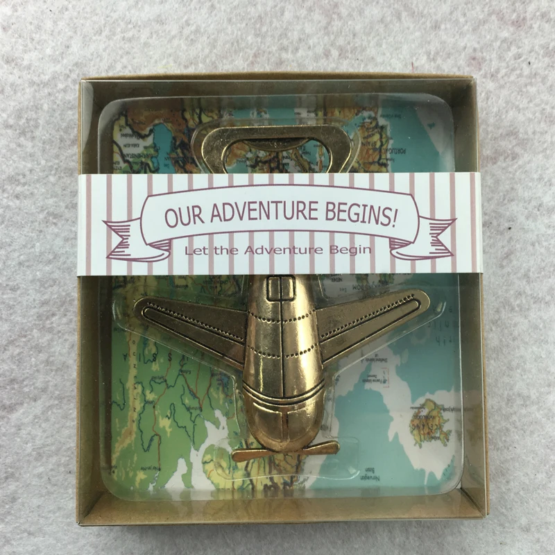 

(10 шт./лот) Ретро открывалка для пивных бутылок из цинкового сплава «Let the Adventure Start» Свадебные сувениры подарок и сувенир BO012