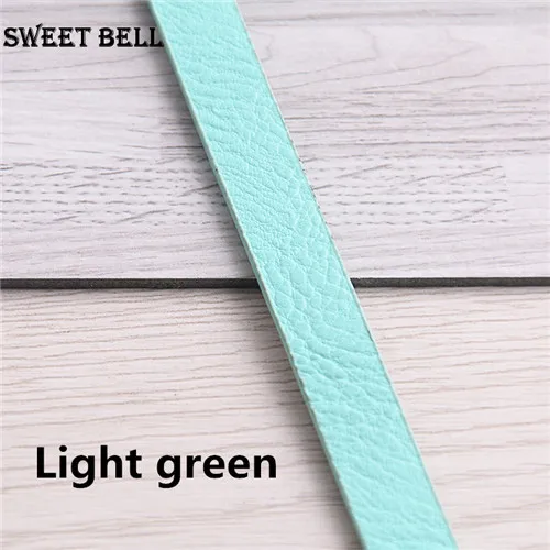 Light green 3 корня 1,2 метра x 10 мм плоский шнур из искусственной кожи и веревка для изготовления ювелирных изделий своими руками аксессуары для изготовления модных ювелирных изделий материал для браслета - Цвет: Light green
