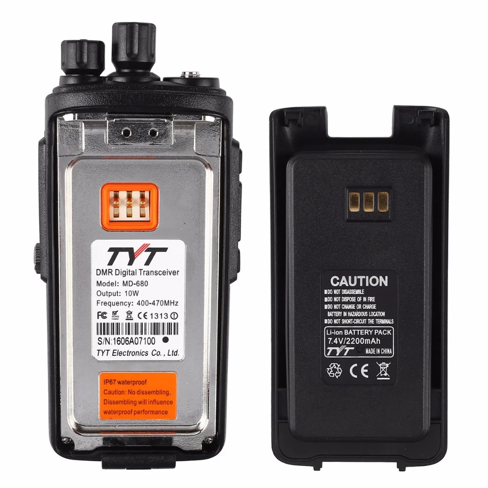 Портативная рация TYT MD 680 UHF 400 470 МГц DMR 10 Вт IP67 цифровая двухсторонняя рация|handheld
