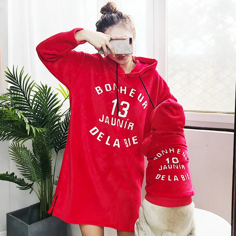 Флисовая семейная Одежда для собак одежда родителей и детей зимняя теплая куртка