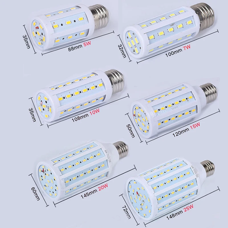 Светодиодная лампа E27 E26 E39 E40 SMD5730 кукурузный точечный свет холодный теплый белый