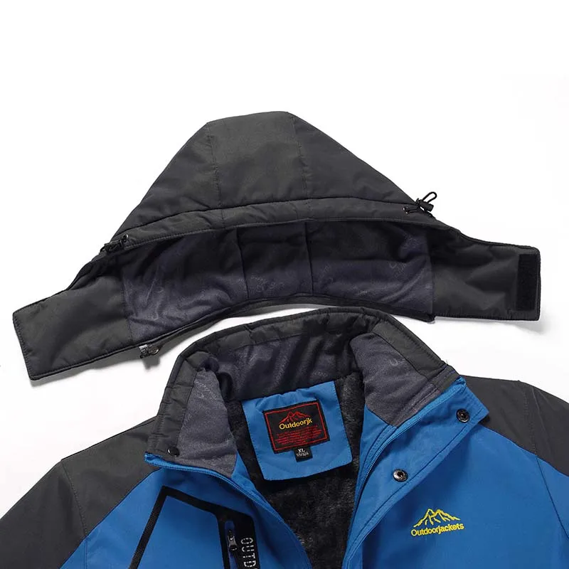 Парка мужская теплая водонепроницаемая с мехом на флисе 7XL/8XL | Мужская одежда