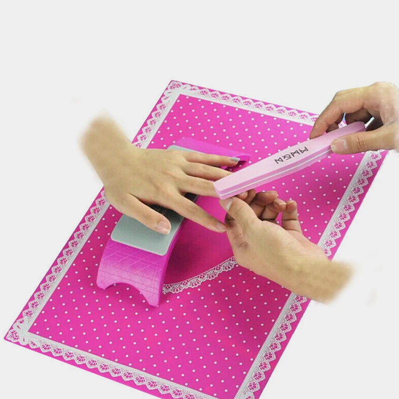 Almohadilla Manicura Silicone Mat for Manicure Nail Arm Rest+Hand Holder Pad Washable Foldable | Красота и здоровье