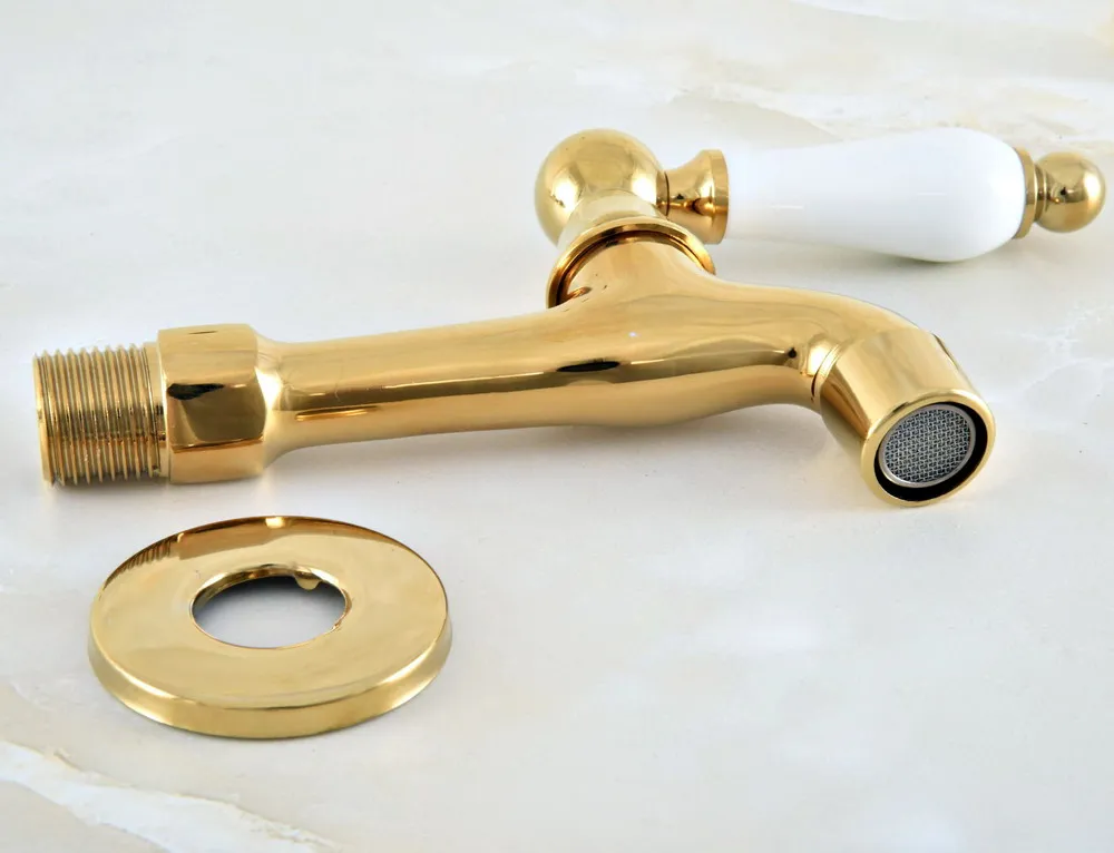 

Polished Gold Brass Outdoor Faucet Garden Water Tap / Mop Pool Faucet / Laundry Sink Cold Water Tap Bidcock Faucet Bav149