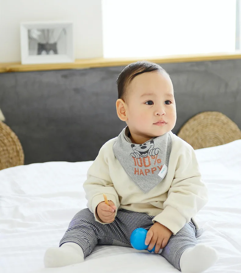 Disney baby saliva полотенце хлопок нагрудник детский нагрудник с мультяшным принтом двойной треугольное полотенце для ужина