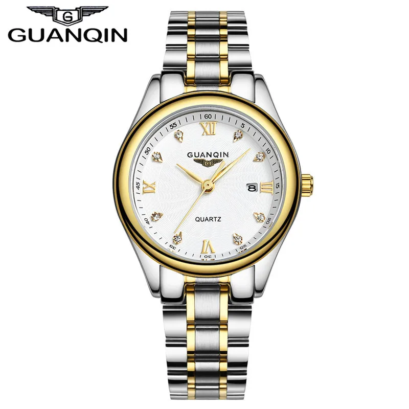 Luxury Diamond Watch Women Tops Brand GUANQIN Full Steel Waterproof Watches Sapphire Designer Watches Quartz Lady Dress Watches