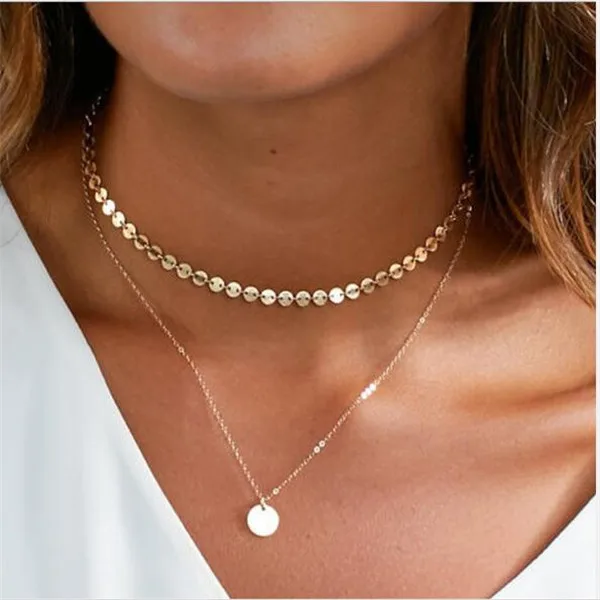 Tenande Simple Style Silver Color Clavicle Chain Triangle Cross Elephant Necklaces Pendants for Women Fashion Party Jewelry Gift | Украшения