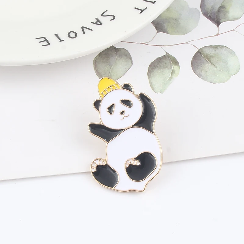 Fashion cartoon animal brooch cute creative panda Enamel pin fun acrobatics giant badge decoration jewelry female gift | Украшения и