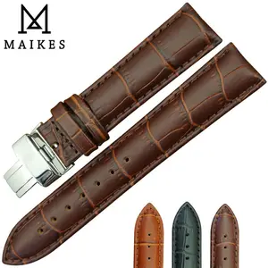 Ремешок для часов MAIKES, складной ремешок из натуральной кожи с застежкой, для мужчин и женщин, 18 мм, 20 мм, 22 мм, ремешок для часов Casio