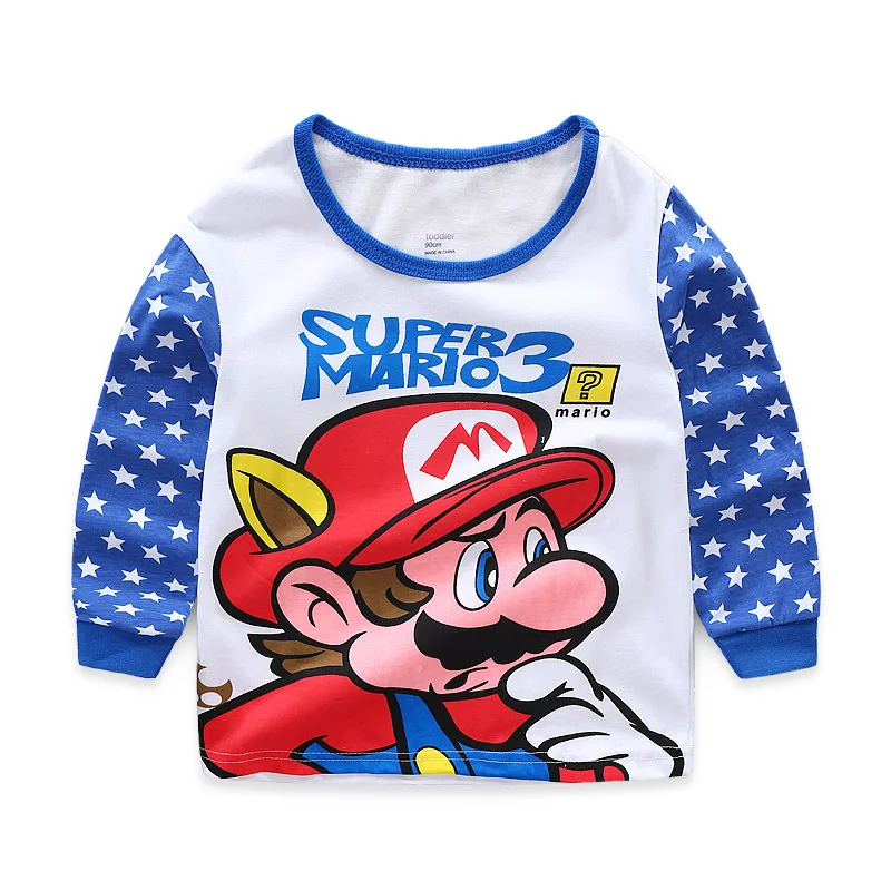 Пижамный комплект для маленьких мальчиков с героями мультфильмов «Super Mario Bros», детская одежда для сна г., весенне-осенняя Пижама для 2 От 3 до 7 лет