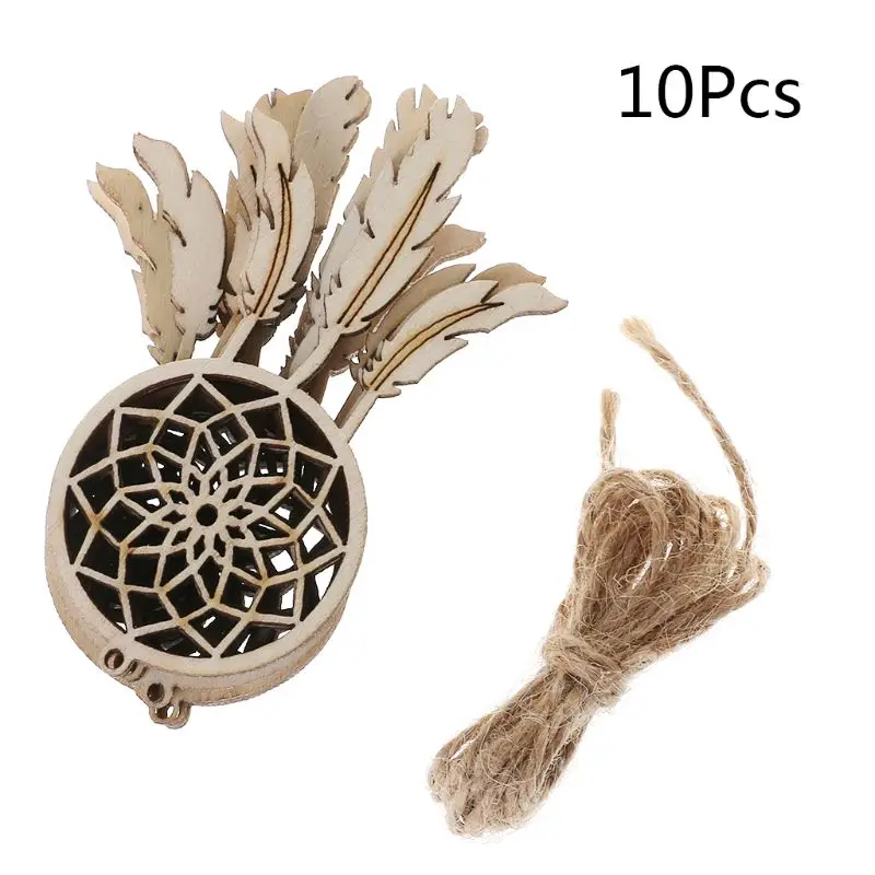 

10pcs Laser Cut Wood Dreamcatcher Embellishment Wooden Shape Craft Wedding Decor