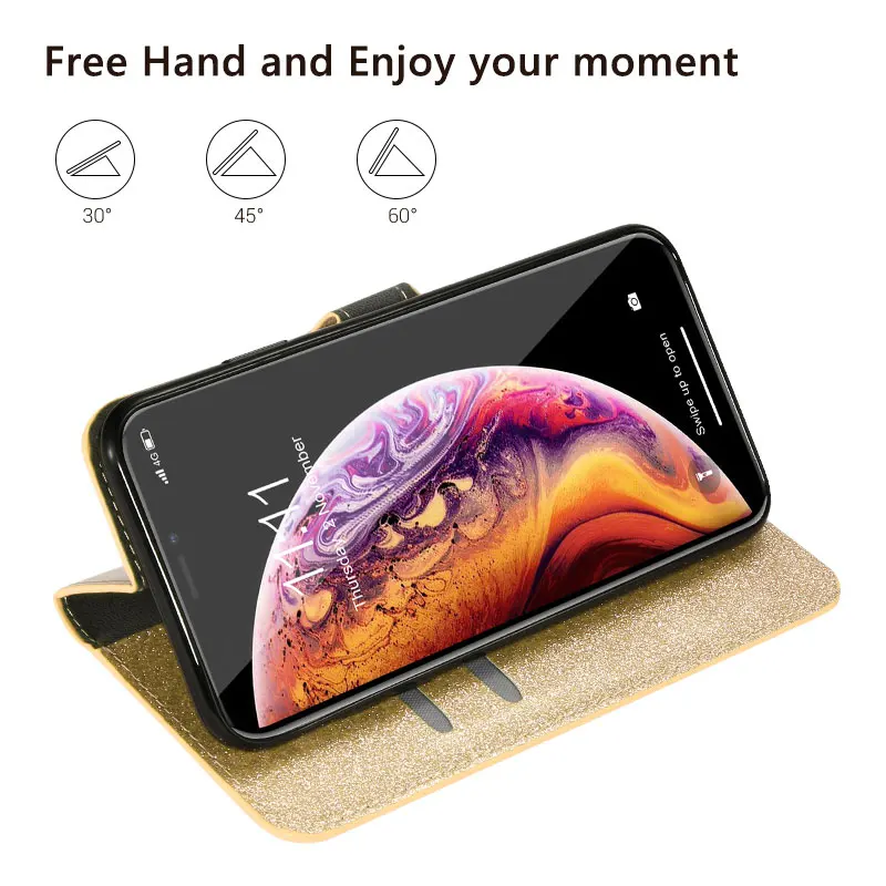 Чехол бумажник с блестками для Samsung Galaxy A50 A30 A70 S6 edge S7 S9 S8 S10 Note 8 9 A20|Бамперы| |