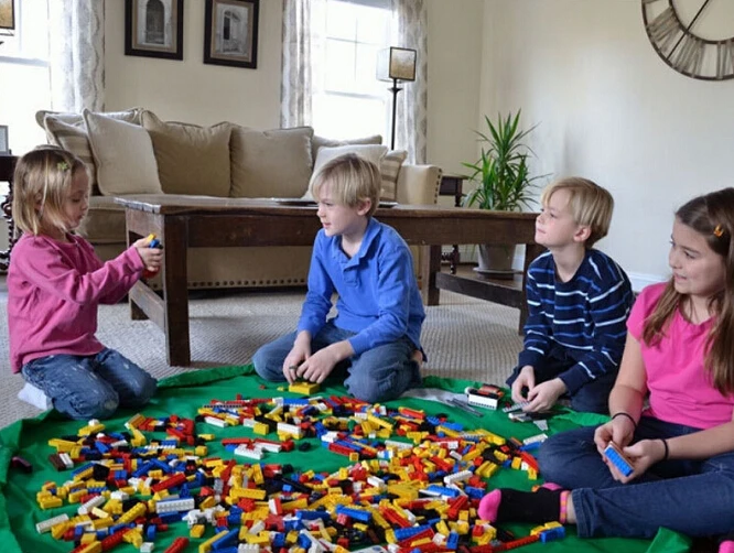 Портативное хранение детских игрушек сумка игровой коврик игрушки Lego Органайзер