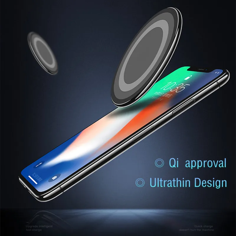 MAXSHARER портативное беспроводное зарядное устройство Qi в кошельке для iphone 8 Plus X 10 Вт