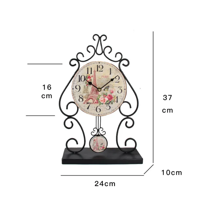 Новинка Эйфелева Башня Настольные Часы Старинные Деревянные С Маятником Немой