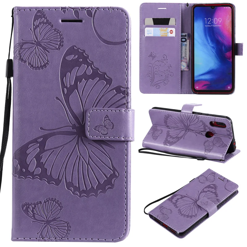 Redmi 7 Butterfly Wallet Case For Xiaomi k20 Pro Cover Note Flip TPU Leather Book on MI 9T Cases | Мобильные телефоны и