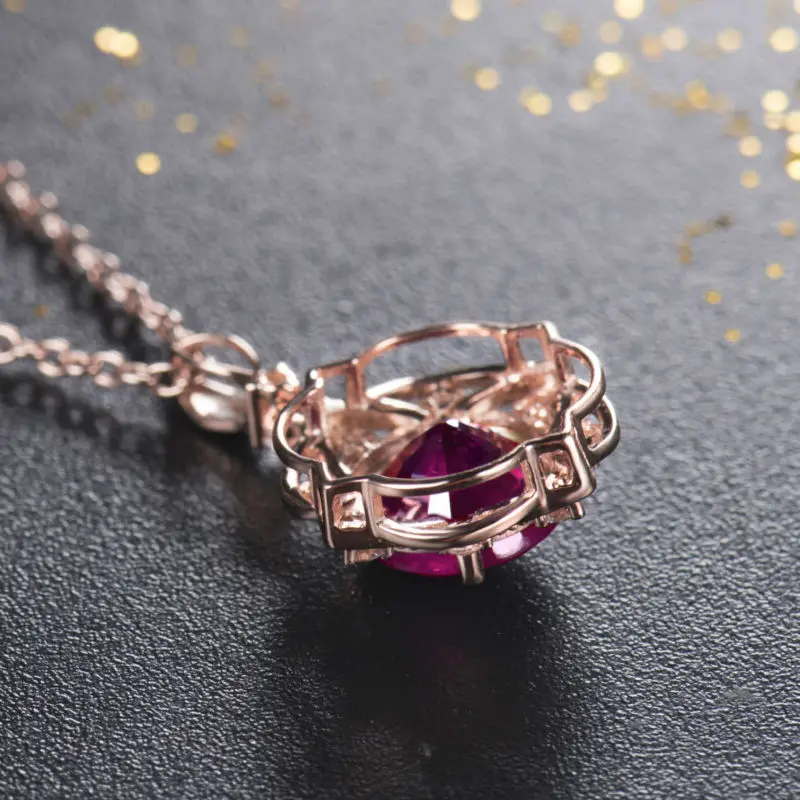 Красная подвеска с рубином из розового золота 14 к ювелирные изделия для