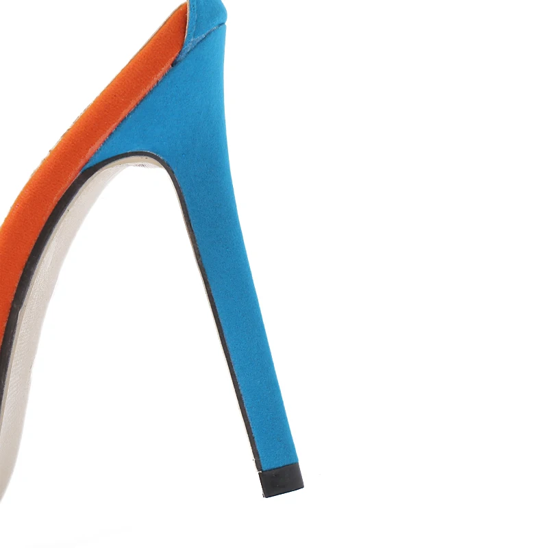 2017 женские разноцветные туфли с пряжкой на ремешке Лоскутные высоком каблуке