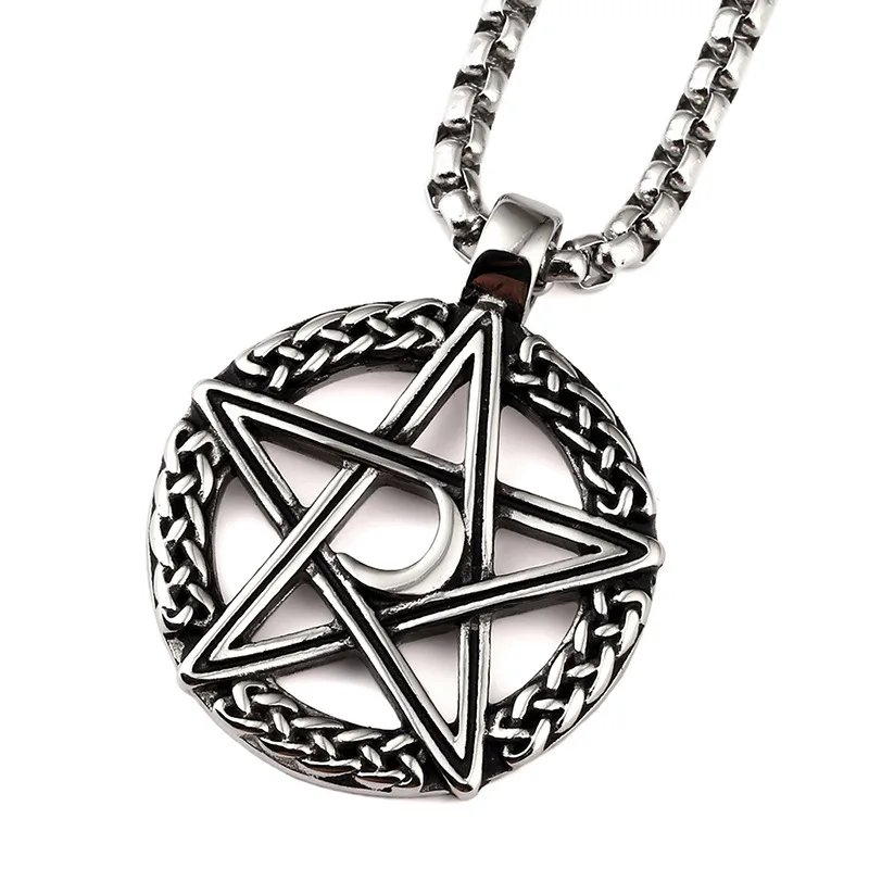 Mens Golden Bling Titanium Steel necklaces pendants Silver plated STARS MOON Charm Chains Hip Hop Women Jewelry | Украшения и