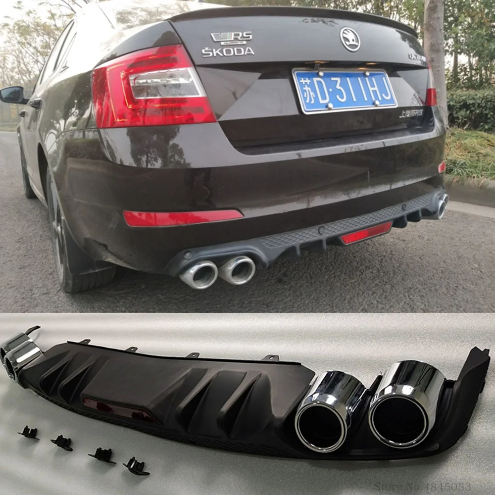 Автомобильный Стайлинг для Skoda Octavia до задний диффузор протектор Высокое качество ABS черный Задний бампер спойлер багажника