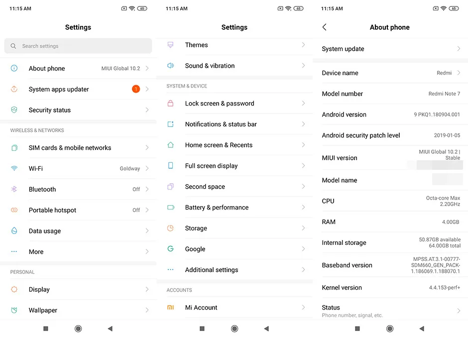 Мобильный телефон Xiaomi Redmi Note 7 с глобальной прошивкой, 4 Гб ОЗУ, 64 Гб ПЗУ, Восьмиядерный процессор Snapdragon 660, 4000 мАч, 6,3 дюйма, 2340x1080, камера 48 Мп+ 13 МП